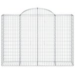 vidaXL Paniers à gabions arqués 13 Pièces 200x50x140/160 cm Fer galvanisé