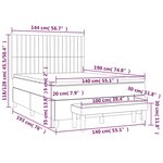 vidaXL Sommier à lattes de lit et matelas Bleu foncé 140x190cm Velours