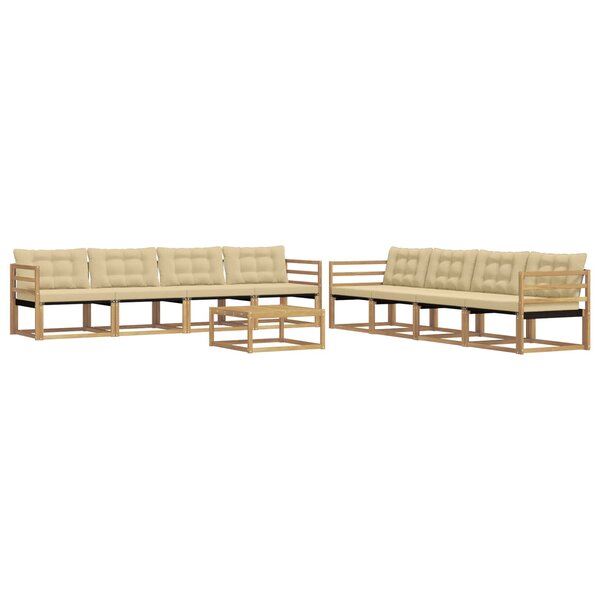 vidaXL Ensemble de canapés d'extérieur 9 pc Blanc et Beige