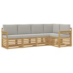 vidaXL Ensemble de canapés d'extérieur 5 pc Blanc et gris clair