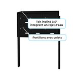 Bloc collectif Leabox  3x2  grade 3  simple face  Extérieur  sur pieds à sceller  Noir 9005 finition brillante