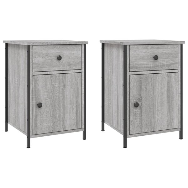 vidaXL Tables de chevet 2 Pièces sonoma gris 40x42x60cm bois d'ingénierie