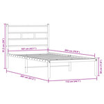 vidaXL Cadre de lit en métal sans matelas chêne fumé 107x203 cm