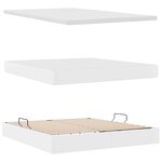 vidaXL Lit avec rangement et matelas avec matelas Blanc 160 x 200 cm