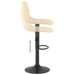 vidaXL Tabourets de bar lot de 2 crème velours
