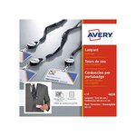 Lot de 10 tours de cou noirs de 40 cm x 1 cm de large avec enrouleur de 60 cm de long AVERY