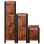 vidaXL Étagère 3 Pièces Marron 80 x 30 x 110 cm Bois d'acacia massif