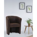 Fauteuil Simili marron foncé - L 59  x P 63  x H 77 cm - ARCADE