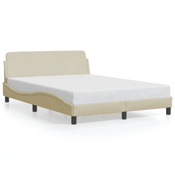 vidaXL Cadre de lit Dover crème 140x200 cm tissu