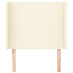 vidaXL Tête de lit avec oreilles Crème 103x16x118/128 cm Similicuir