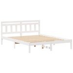 vidaXL Cadre de lit Blanc 140 x 200 cm Pin massif