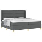 vidaXL Lit à ressorts avec matelas gris foncé 90x190 cm Gris foncé