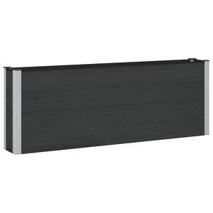 vidaXL Jardinière surélevée Noir 200 x 30 x 72 cm WPC et Aluminium