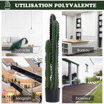 Cactus artificiel grand réalisme plante artificielle grande taille dim. Ø 17 x 100H cm vert