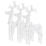 vidaXL Décorations de Noël de renne 3 Pièces 60x16x100 cm Acrylique