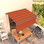 vidaXL Auvent rétractable automatique avec store 3x2 5 m Orange marron