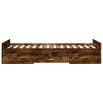 vidaXL Cadre de lit et tiroirs chêne fumé 90x200 cm bois d'ingénierie