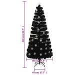 vidaXL Sapin de Noël et flocons de neige LED Noir 210 cm Fibre optique