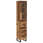 vidaXL Haut Armoire Bois Ancien 34 5 x 34 x 180 cm Bois d'ingénierie