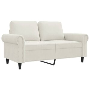 vidaXL Canapé à 2 places Crème 120 cm Velours