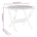 vidaXL Table pliable de jardin 90x75 cm Bois d'acacia solide