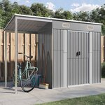 vidaXL Abri de jardin avec toit prolongé gris clair 277x107x181 cm