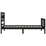 vidaXL Cadre de lit sans matelas noir bois de pin massif