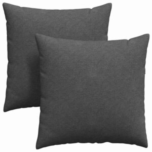 vidaXL Coussins de canapé 2 Pièces Gris foncé 80 x 80 cm