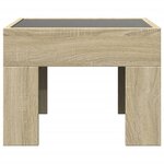 vidaXL Table de chevet avec LED infini chêne sonoma 40x40x30 cm