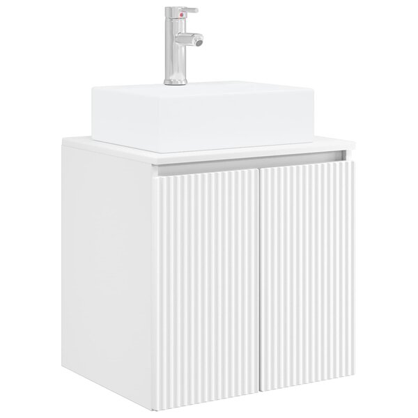 vidaXL Vanité de lavabo mural Blanc 49 5 x 41 x 62 5 cm