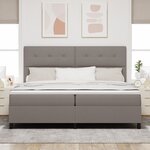 vidaXL Lit avec Sommier Taupe 200x200 cm Tissu