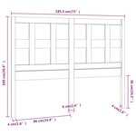 vidaXL Tête de lit Noir 185 5x4x100 cm Bois massif de pin