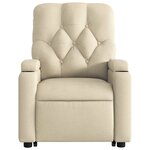 vidaXL Fauteuil inclinable électrique crème tissu
