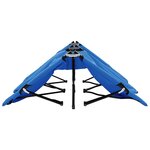 vidaXL Chaise longue pliable 2 places Bleu Acier