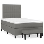 vidaXL Sommier à lattes de lit avec matelas gris foncé 120x190cm tissu