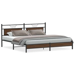 vidaXL Cadre de lit en métal sans matelas chêne marron 200x200 cm