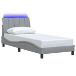 vidaXL Cadre de lit sans matelas gris clair 90x200 cm tissu