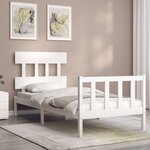 vidaXL Cadre de lit sans matelas blanc bois de pin massif