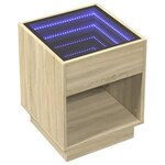 vidaXL Table basse avec LED infini chêne sonoma 40x40x50 cm
