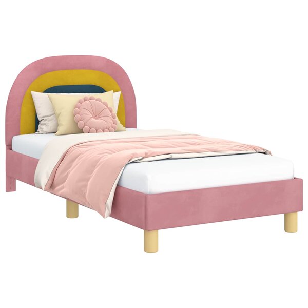 vidaXL Cadre de lit pour enfants avec tête de lit Rose 80 x 160 cm