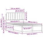 vidaXL Cadre de lit avec tête de lit rembourrée Gris clair