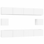 vidaXL Ensemble de meubles TV 6 Pièces Blanc Bois d'ingénierie