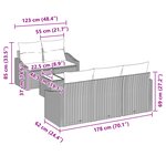 vidaXL Ensemble de Canapés de Jardin 6 Pièces avec Coussins Gris Rattan Poly