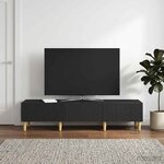 vidaXL Meuble TV avec tiroir Noir 147 x 34 5 x 30 cm Bois d'ingénierie
