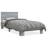 vidaXL Cadre de lit sans matelas sonoma gris 100x200 cm