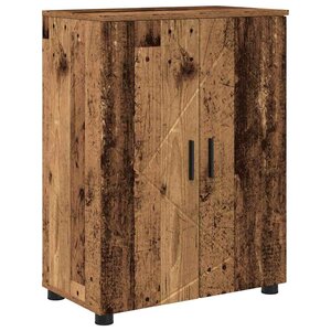 vidaXL Cabinet de salle de bain avec porte Bois ancien 60 x 35 x 80 cm