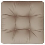 vidaXL Coussin de palette taupe 58x58x10 cm tissu
