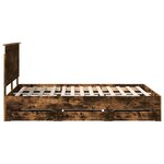 vidaXL Cadre de lit Chêne fumé 135 x 190 cm Bois Ingénierie
