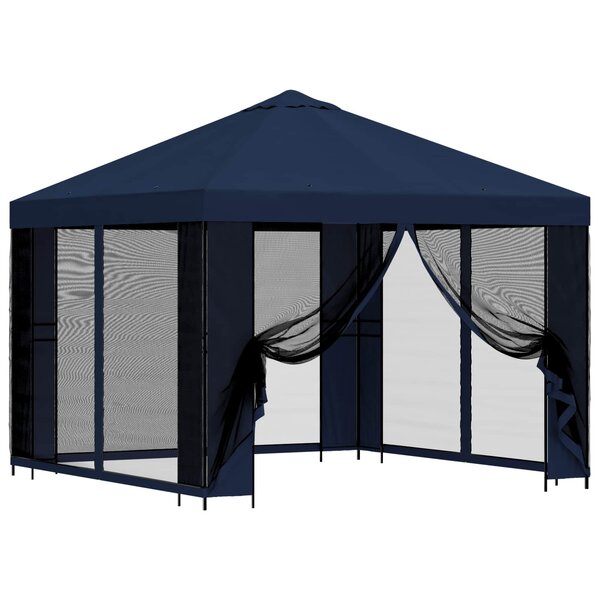 vidaXL Abri de jardin avec parois 3 x 3 m Bleu Polyester et Acier