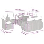 vidaXL Salon de jardin 9 Pièces avec coussins gris résine tressée